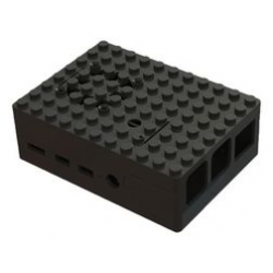 Schwarzes Raspberry Pi 4 Lego-Gehäuse