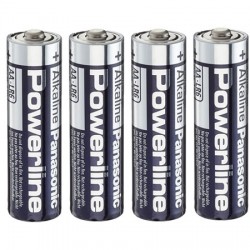 Powerline LR6 - Confezione 4 Batterie Alcaline Tipo AA 1.5V