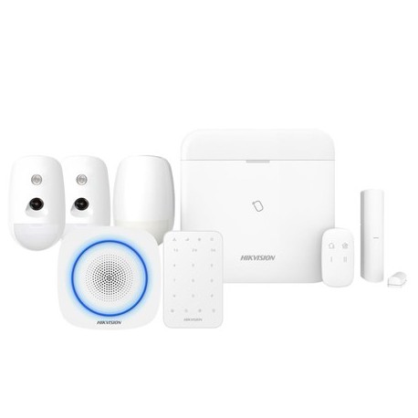 Hikvision DS-PWA96 - Pack Alarma Pro WIFI IP 3G / 4G d detector cámara ColorVu sirena interior