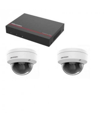 Kit Videosorveglianza Hikvision - DS-7104NI-Q1/4P Registratore, Disco Rigido SSD da 1TB, 2 Cupole, 4 Megapixel